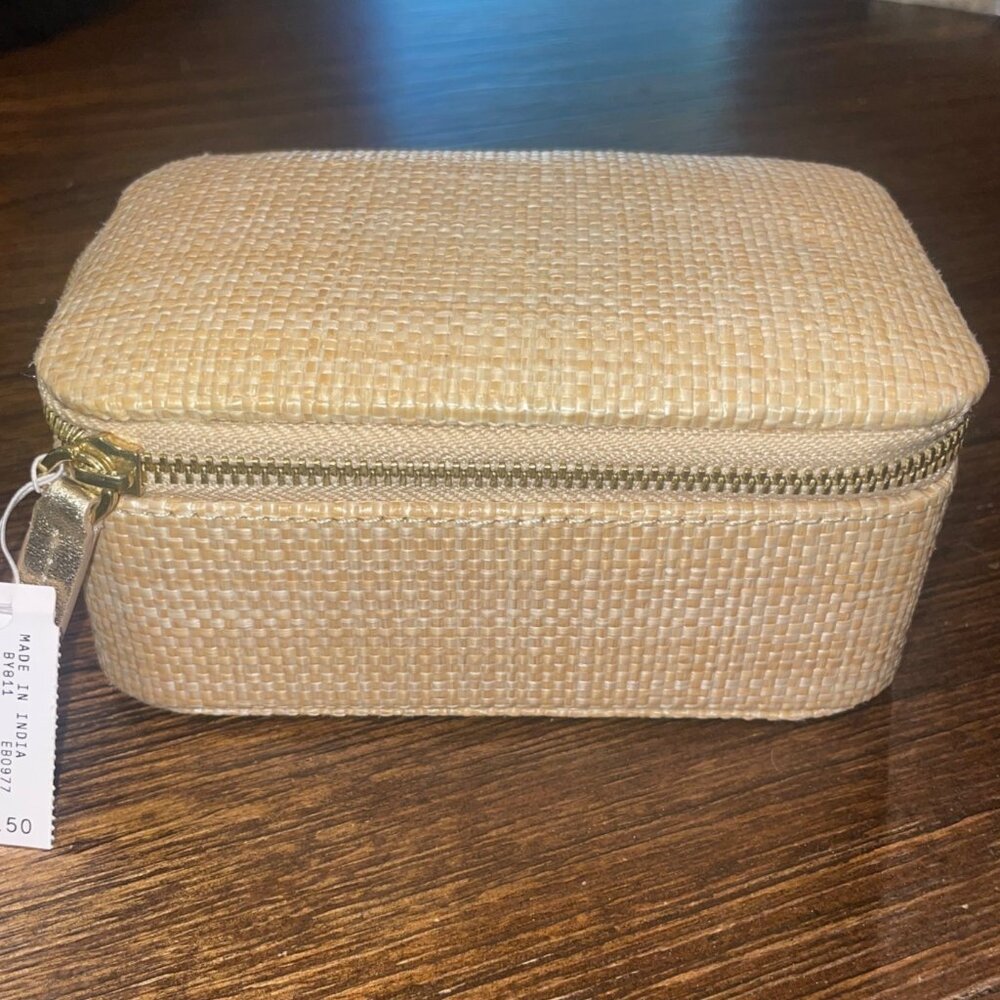NWT (Damaged Zipper) J.Crew Factory Woven Mini Jewelry Case Zip Top BY811